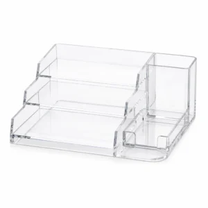 Acrylic Desk Organizer, Clear 3-Tier – OfficeSuiteSolution Acrylic Desk Organizer, Clear 3-Tier (Cast acrylic, Clear) on a white background