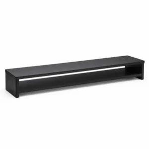 Dual Monitor Stand Riser, 39-Inch (Engineered wood, matte laminate, Black) on a white background