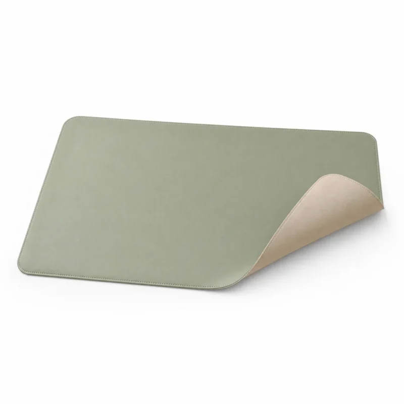 Dual-Sided Desk Mat, Sage & Sand (PU leather, dual-sided, Sage/Sand) on a white background