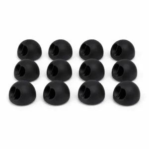 Magnetic Cable Clips, 12-Pack (Silicone with magnet, Black) on a white background