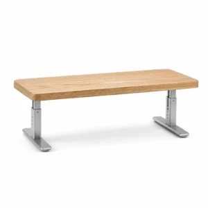 Adjustable-Height Monitor Stand, White Oak (Oak veneer with steel legs, White Oak) on a white background