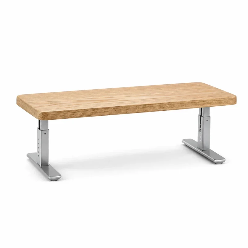 Adjustable-Height Monitor Stand, White Oak (Oak veneer with steel legs, White Oak) on a white background
