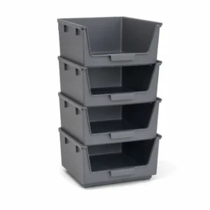Stackable Drawer Organizer Set, Slate Gray – OfficeSuiteSolution Stackable Drawer Organizer Set, Slate Gray (Recycled polypropylene, Slate Gray) on a white background