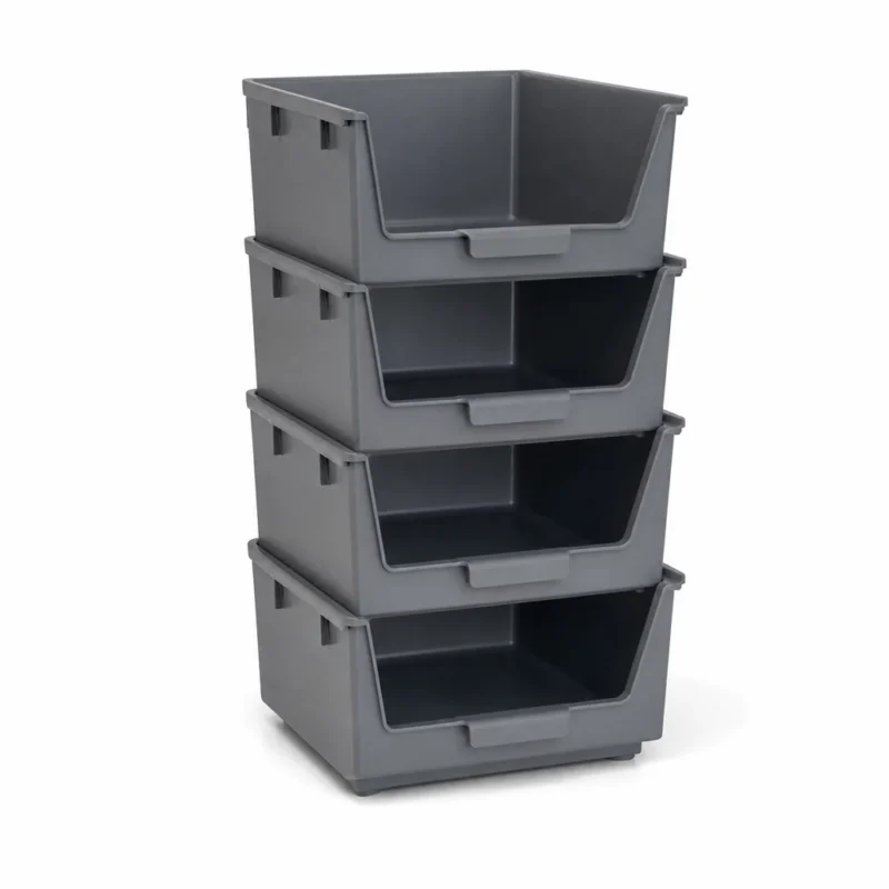 Stackable Drawer Organizer Set, Slate Gray (Recycled polypropylene, Slate Gray) on a white background